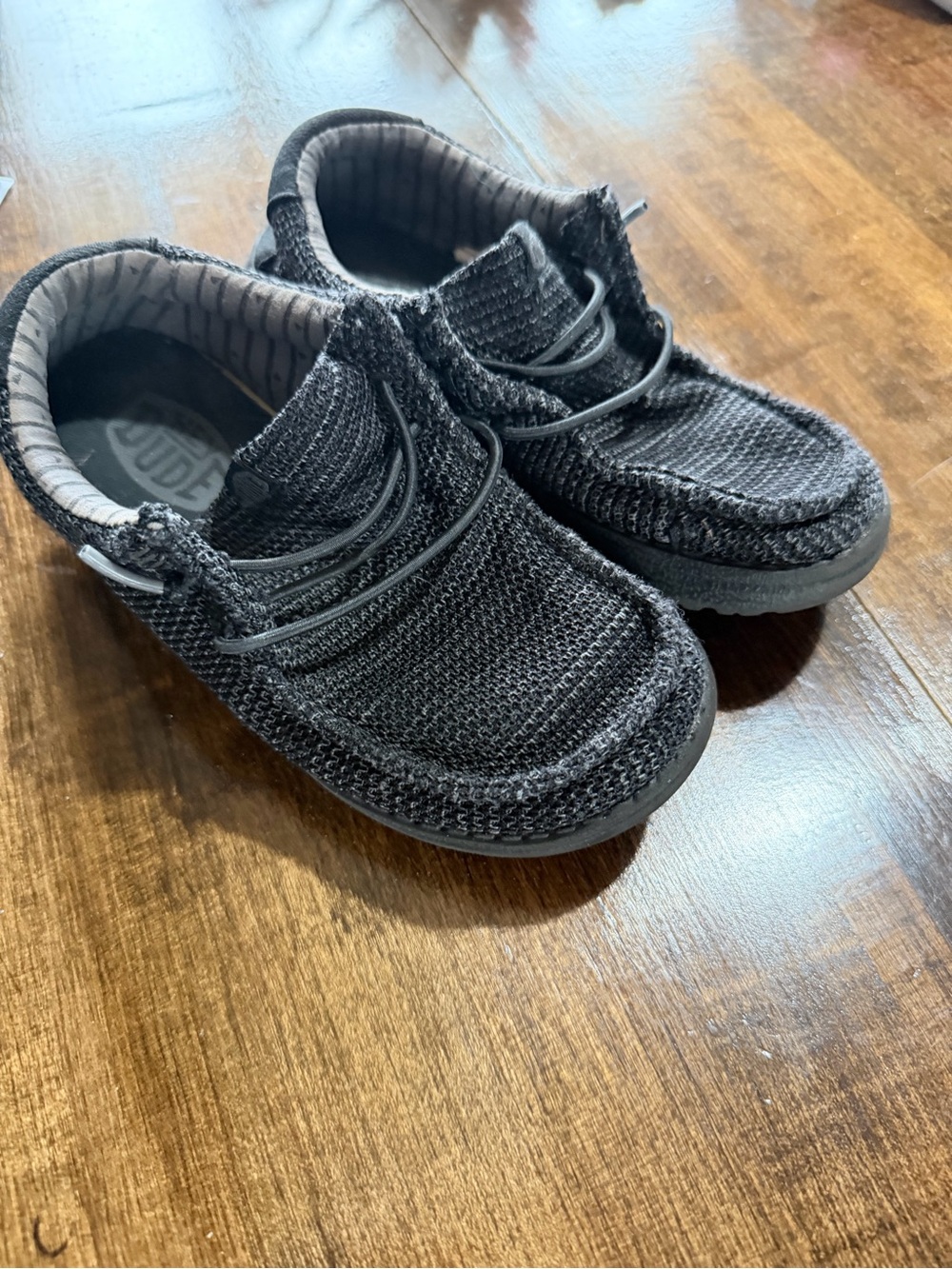 Hey Dude Kids Black Knit Slip-On Sneakers
